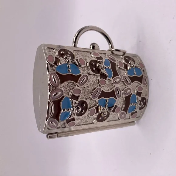 Judith Leiber for Neiman Marcus mini purse Enamel Teddy Bear Pill 🔥HP🔥